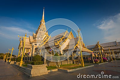 Wat Sothon Wararam Worawihan temple in Chachoengsao Province, Th Stock Photo