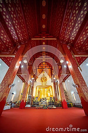 Wat Sri Khom Kham or Wat Phra Jao Ton Luang in Phayao Province, Thailand Editorial Stock Photo