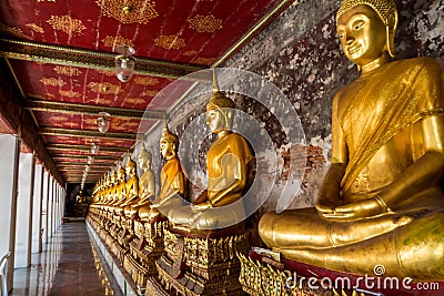 Wat Suthat, a beautiful Buddhist temple in Bangkok, Thailand Editorial Stock Photo
