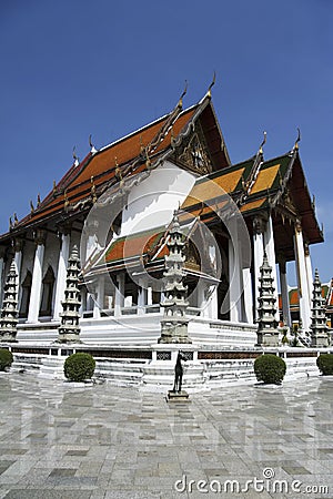 Wat suthat buddhist temple bangkok thailand Stock Photo