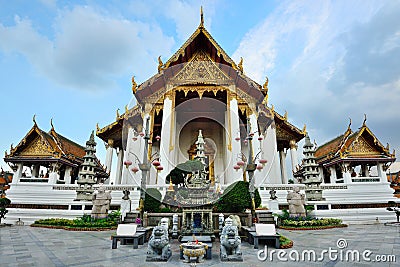 Wat Suthat or Wat Suthat Thep Wararam, Bangkok,Thailand. Stock Photo
