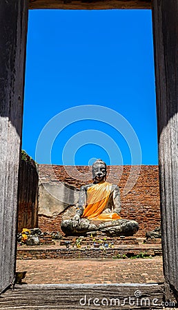 Wat Worrachettharam The measurement is important temple in Ayutthaya, Thailand. Stock Photo