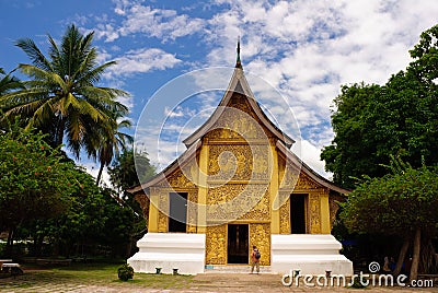 Wat Xieng thong temple,Luang Pra bang, Laos Stock Photo