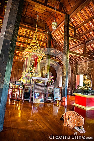 Wat Yai Suwannaram temple with green emerald buddha in Phetchaburi, Thailand Editorial Stock Photo