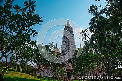 Wat Yan Sang Wararam. Is one of the most famous temple near Pattaya. Editorial Stock Photo