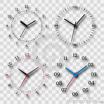 Watch dial on a transparent background Vector Illustration