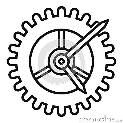 Watch gear wheel icon, outline style Vector Illustration