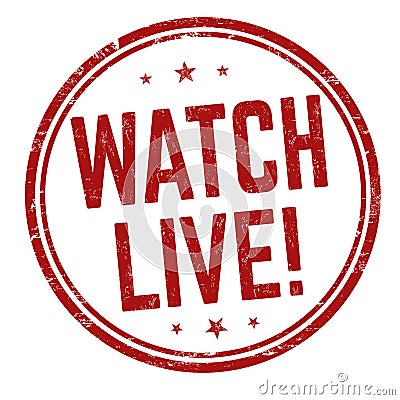 Watch live sign or stamp Vector Illustration