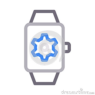 Watch setting thin color line vector icon Vector Illustration