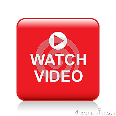 Watch video button Cartoon Illustration