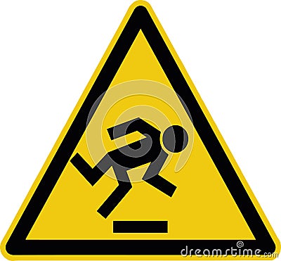 watch your step - warning sign , floor level obstacle caution symbol, Vector Illustration