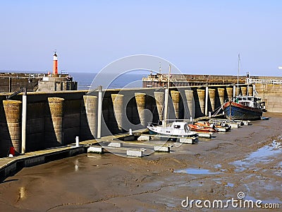 Watchet Harbour low tide Stock Photo