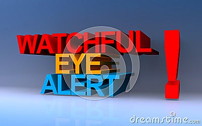 watchful eye alert on blue Stock Photo