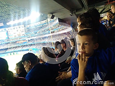 Watching Blue jays baseball at rogers centre in toronto Editorial Stock Photo