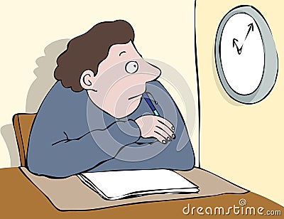 Watching clock Vector Illustration