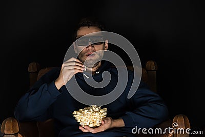 Watching movie Stock Photo