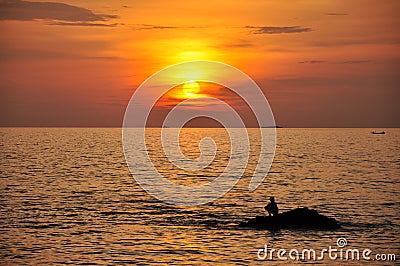 Watching sunset at Lanta Island Stock Photo