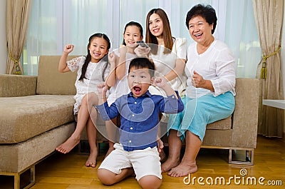 Watching television Stock Photo