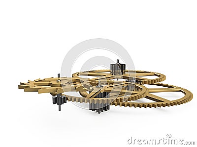 Watch gear train with cogs Stock Photo