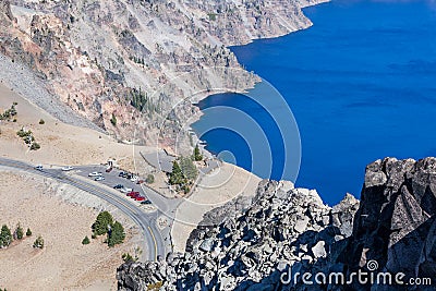 Watchman Overlook at Crater Lake National Park Stock Photo