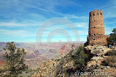 Watchtower at Grand Canyon Stock Photo