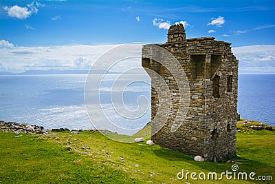 Watchtower near the Slieve League, County Donegal, Ireland Stock Photo