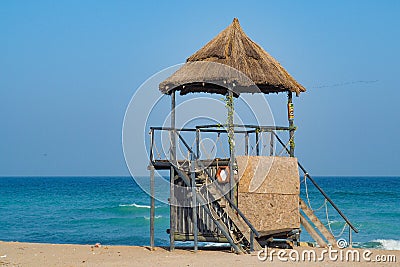 Watchtower at Vama Veche beach, Romania. Stock Photo