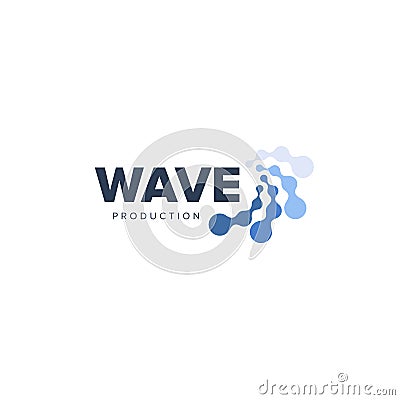 Water abstract vector water logo. Lines and dots waves. Waves logotype. Graphic bio technology icon. Vector illustration Vector Illustration