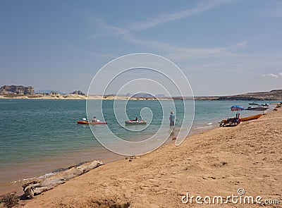 Water activity at a popular vacation destination in the desert Editorial Stock Photo