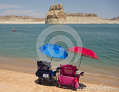 Water activity at a popular vacation destination in the desert Editorial Stock Photo