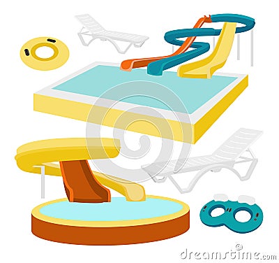 Water amusement park Vector Illustration