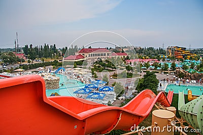 Water attractions in the water park Editorial Stock Photo