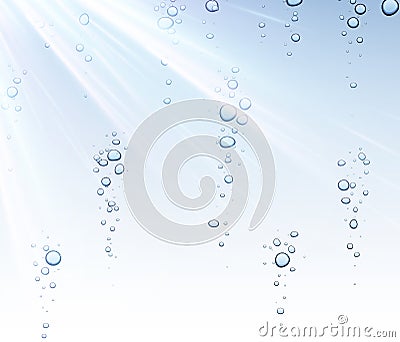 Water background with bubbles. Vector Illustration