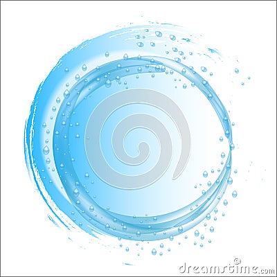 Water background splash circle. Circular symbol. Vector Vector Illustration