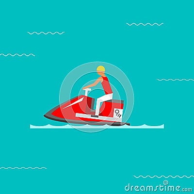 Water bike vector illustration. Vector Illustration