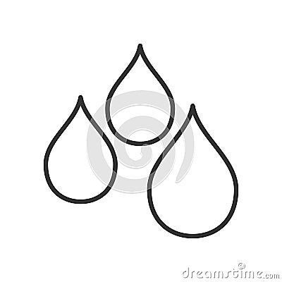 Water Drops Outline Flat Icon on White Vector Illustration