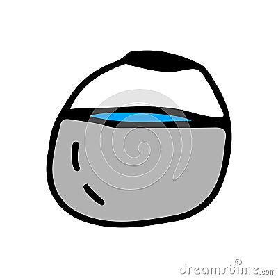 Water boiler in cartoon style on an isolated white background. Travel and camping element. Stock vector illustration Cartoon Illustration