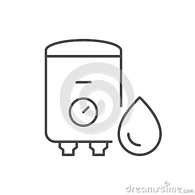 Water boiler line outline icon Vector Illustration