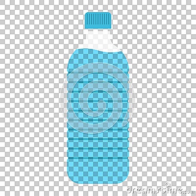 Water bottle icon in flat style. Plastic soda bottle vector illustration on isolated background. Liquid water business concept. Vector Illustration