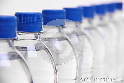 Water bottle lids Stock Photo