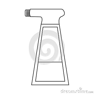 Water bottle spray cartoon isolated black and white Vector Illustration