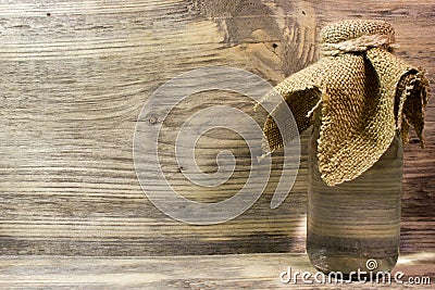 Water bottle on wooden background Stock Photo
