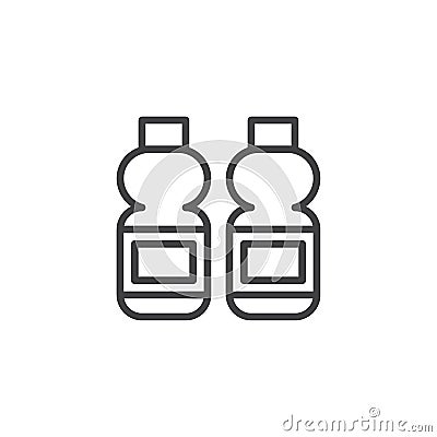 Water Bottles outline icon Vector Illustration