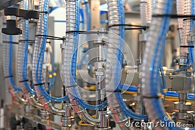 Water bottling machine Stock Photo