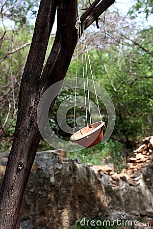 Water bowl for birds in summers Stock Photo