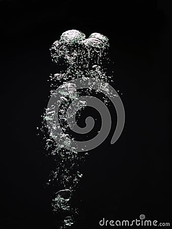 Water bubbles on black background Stock Photo