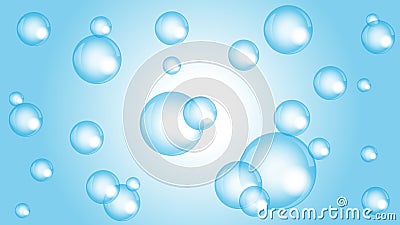 Water bubbles, bubbles in blue, water bubbles and soap bubbles background Stock Photo