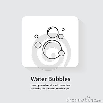 Water Bubbles cion. Foam shampoo. Vector illustration Vector Illustration