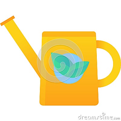 Water can with sprinkle icon flat vector Vector Illustration