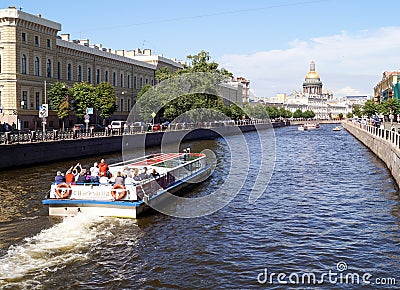 Water canals of St. Petersburg in a sunny day Editorial Stock Photo